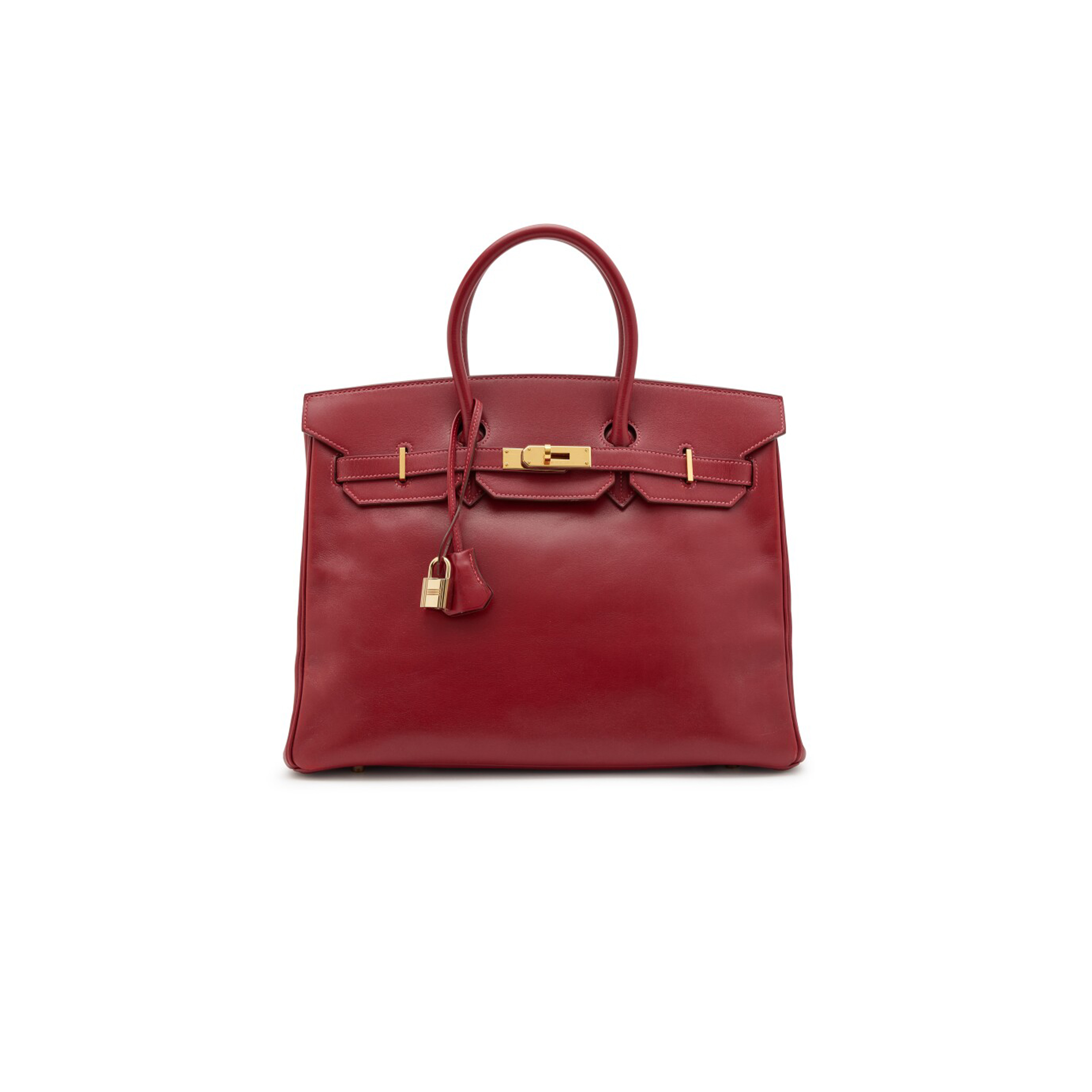 HERMES BIRKIN 30 BOX LEATHER RED GOLD BUCKLE H029281CK69 (30*23*15cm)